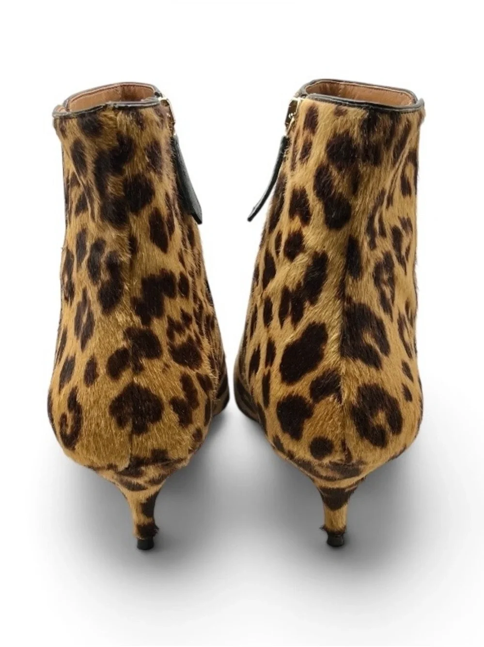 Aquazzura Leopard Print Calf Hair Booties Size 41 Kitten Heel